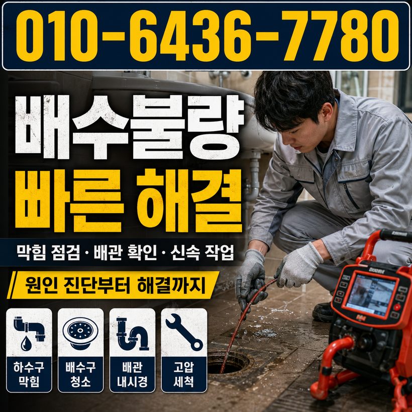 진천동 지역 세면대막힘 관련 이미지